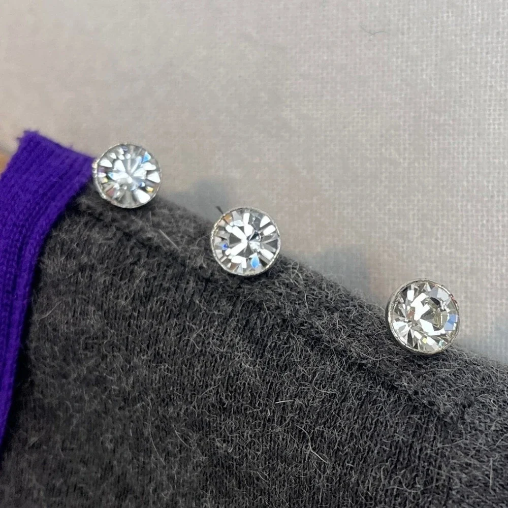 Sonia by Sonia Rykiel‎ Gray Angora Blend Sweater Purple Trim Button Shoulder S - Picture 9 of 9